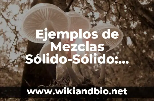 Ejemplos de Mezclas Sólido-Sólido: Definición según Autor, qué es, Concepto