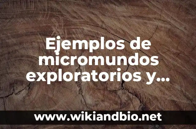 Ejemplos de micromundos exploratorios y lenguaje sintónico: Definición