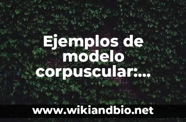 Ejemplos de modelo corpuscular: Definición según Autor, qué es, Concepto
