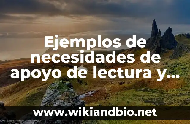 Ejemplos de necesidades de apoyo de lectura y escritura: Definición según