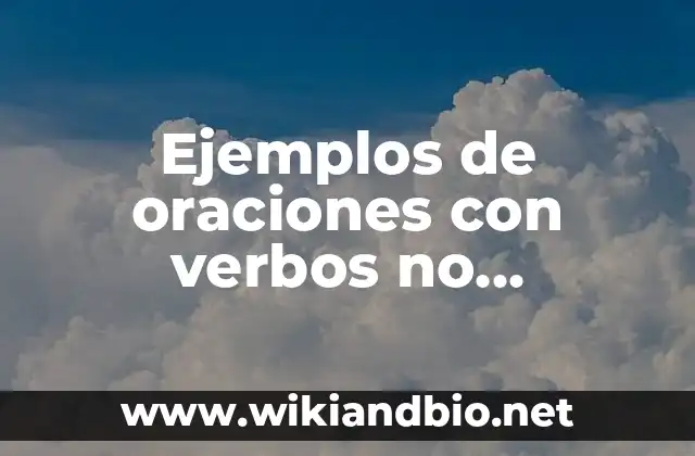 Ejemplos de oraciones con verbos no copulativos
