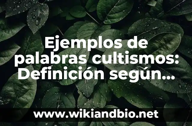 Ejemplos de palabras cultismos: Definición según Autor, qué es, Concepto