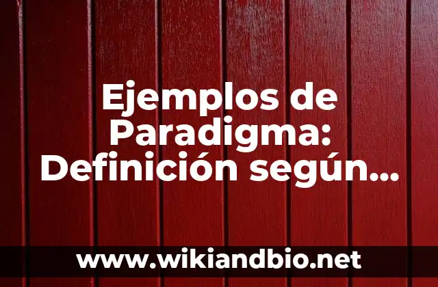 Ejemplos de Paradigma