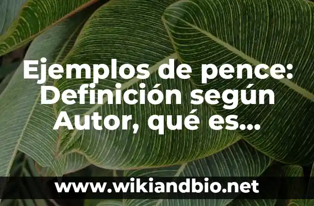 Ejemplos de pence: Definición según Autor, qué es, Concepto y Significado