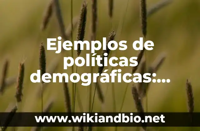Ejemplos de políticas demográficas: Definición según Autor, qué es, Concepto y Significado