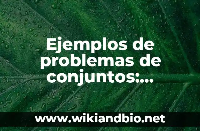 Ejemplos de problemas de conjuntos: Definición según Autor, qué es, Concepto y Significado