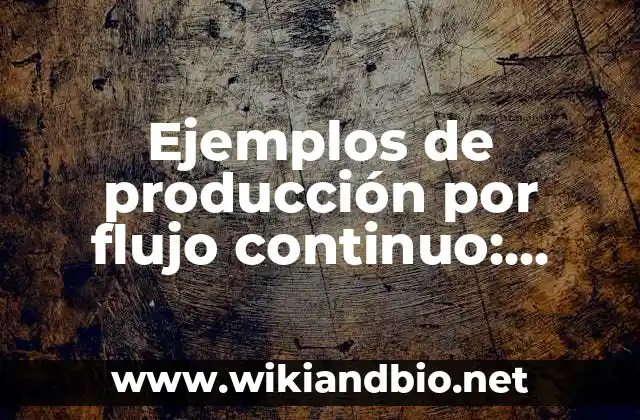 Ejemplos de producción por flujo continuo: Definición según Autor, ¿qué es?