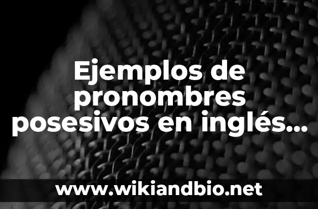 Ejemplos de pronombres posesivos en inglés y español: Definición según