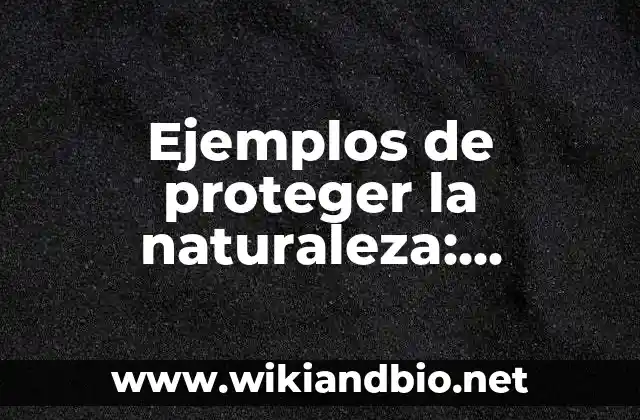 Ejemplos de proteger la naturaleza: Definición según Autor, ¿qué es?