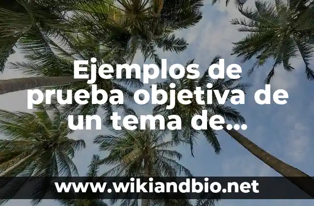 Ejemplos de pruebas objetivas de un tema de historia