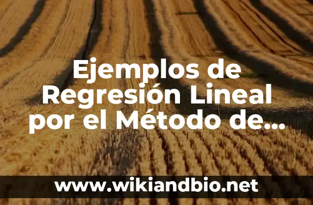 Ejemplos de Regresión Lineal por el Método de Mínimos Cuadrados: Definición según Autor, qué es, Concepto y Significado
