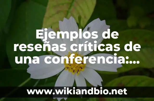 Ejemplos de reseñas críticas de una conferencia: Definición según Autor