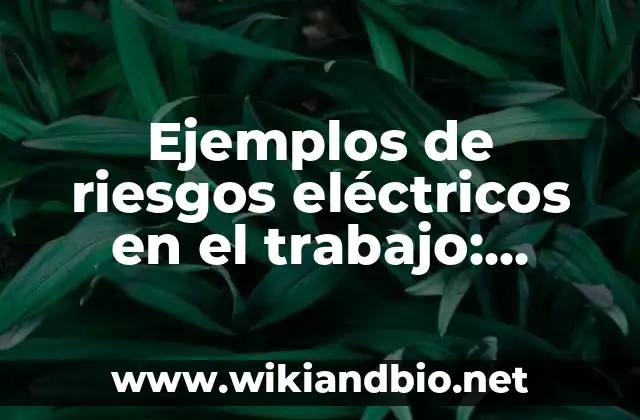 Ejemplos de riesgos eléctricos en el trabajo: Definición según Autor, qué