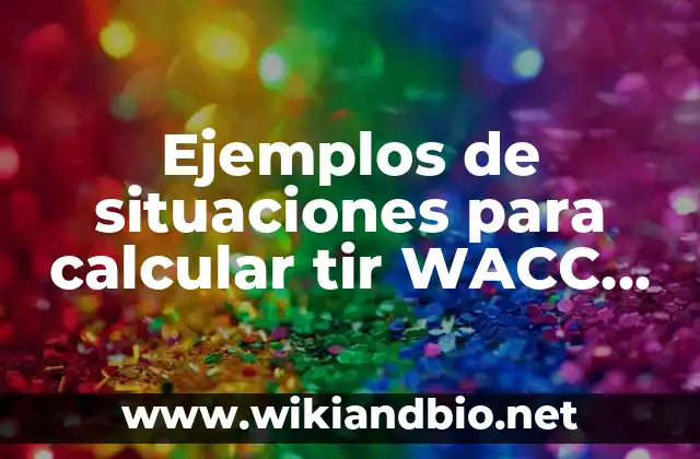 Ejemplos de situaciones para calcular tir WACC, van TMAr y CAPM: Definición según Autor, qué es, Concepto y Significado