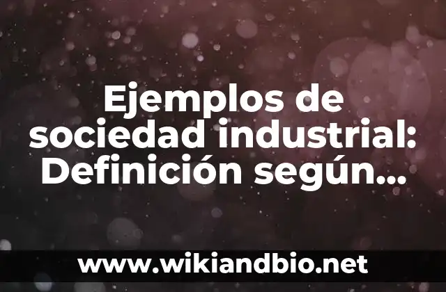 Ejemplos de sociedad industrial