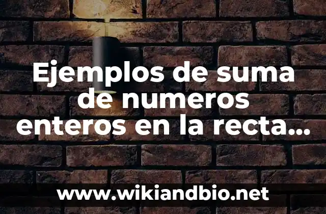 Ejemplos de suma de numeros enteros en la recta numerica: Definición según Autor, qué es, Concepto y Significado