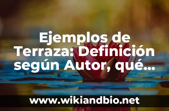 Ejemplos de Terraza: Definición según Autor, qué es, Concepto y Significado