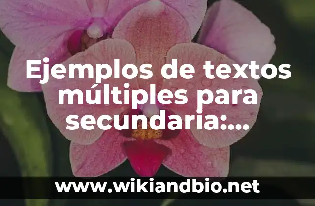 Ejemplos de textos múltiples para secundaria: Definición según Autor, qué