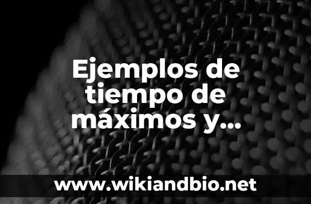 Ejemplos de tiempo de máximos y mínimos de una función: Definición según Autor, qué es, Concepto y Significado