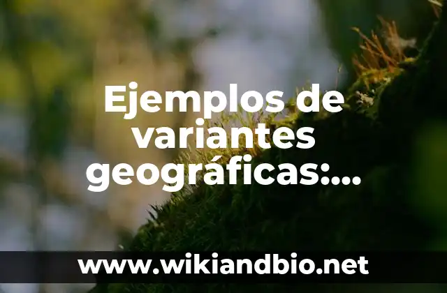 Ejemplos de variantes geográficas