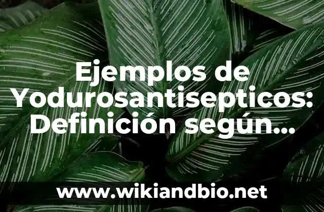 Ejemplos de Yodurosantisepticos: Definición según Autor, qué es, Concepto