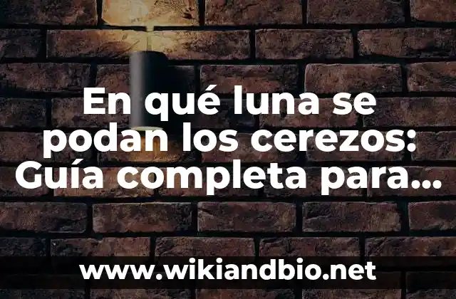 Importancia de la poda de cerezos