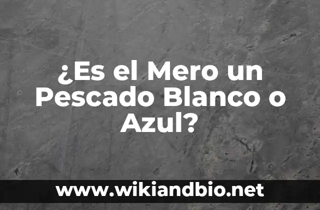 ¿Es el Mero un Pescado Blanco o Azul?
