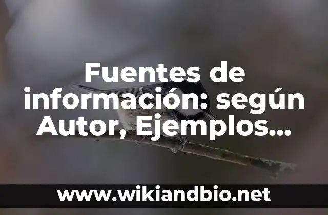 Fuentes de información: según Autor, Ejemplos, qué es, Concepto y Significado
