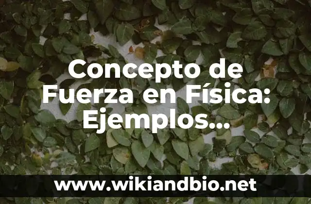 Concepto de Fuerza en Física: Ejemplos, Diferencias y Definiciones