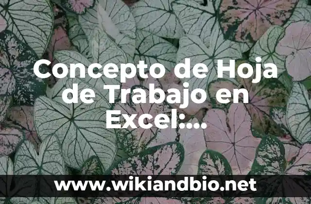 Concepto de Hoja de Trabajo en Excel: Características, Ejemplos