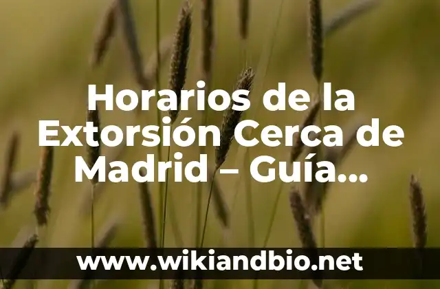 Horarios de la Extorsión Cerca de Madrid – Guía Completa y Actualizada