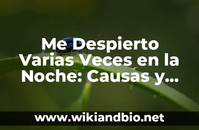 Me Despierto Varias Veces en la Noche: Causas y Soluciones para una Buena Noche de Sueño