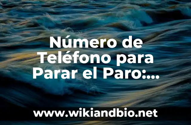 Número de Teléfono para Parar el Paro: ¡Descubre Cómo Detener el Paro Automático!