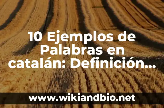 10 Ejemplos de Palabras en catalán: Definición, Que es, Diferencias, Significado y Usos