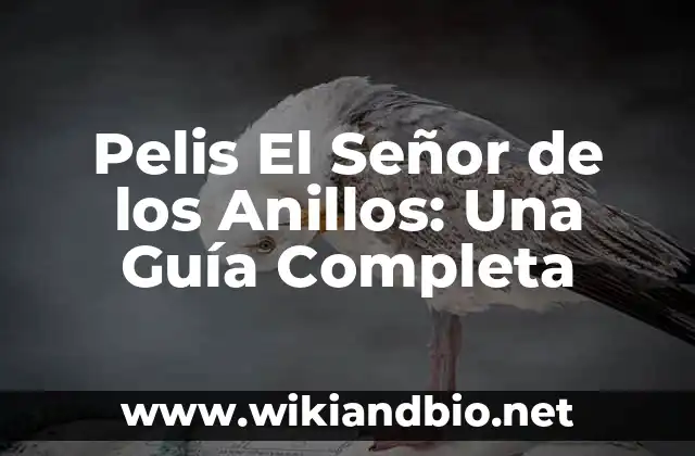 Pelis El Señor de los Anillos: Una Guía Completa