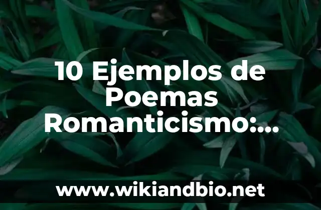 10 Ejemplos de Poemas Romanticismo: Definición, Que es, Diferencias, Significado y Usos