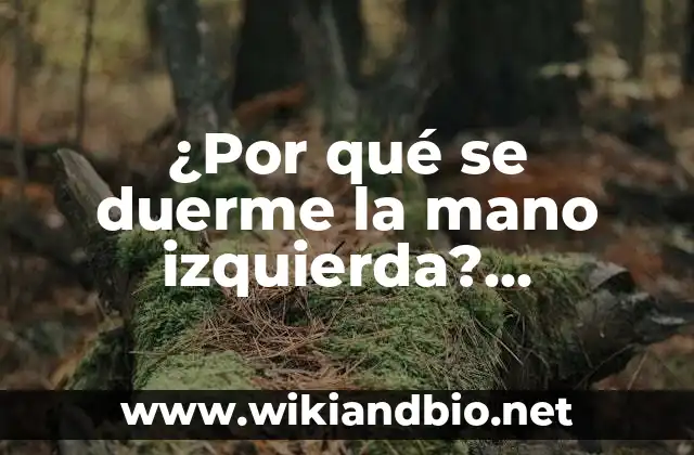 ¿Por qué se duerme la mano izquierda? Descubre las causas y soluciones
