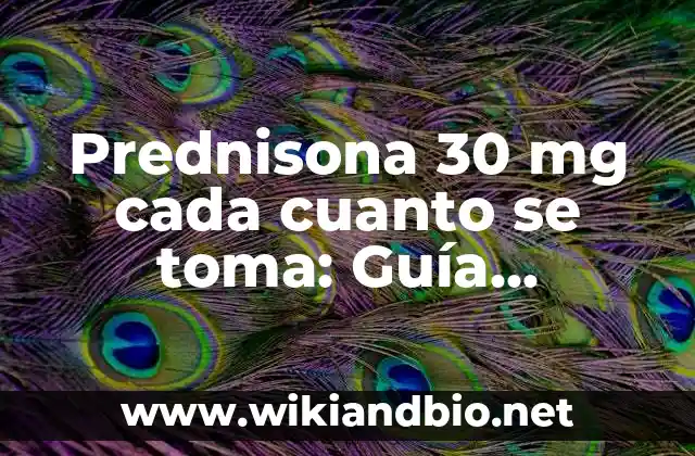 Prednisona 30 mg cada cuanto se toma: Guía completa y detallada