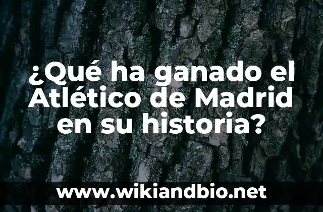 ¿Qué ha ganado el Atlético de Madrid en su historia?