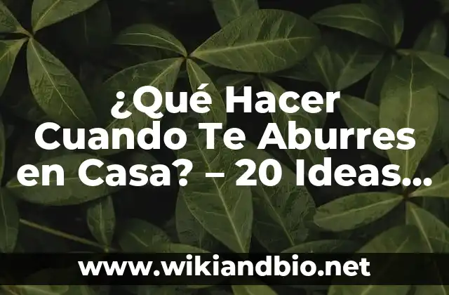 ¿Qué Hacer Cuando Te Aburres en Casa? – 20 Ideas para Combatir el Aburrimiento