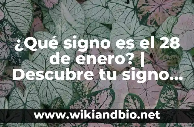 ¿Qué signo es el 28 de enero? | Descubre tu signo del zodiaco