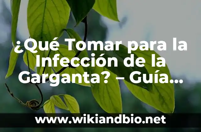 ¿Qué Tomar para la Infección de la Garganta? – Guía Completa y Actualizada