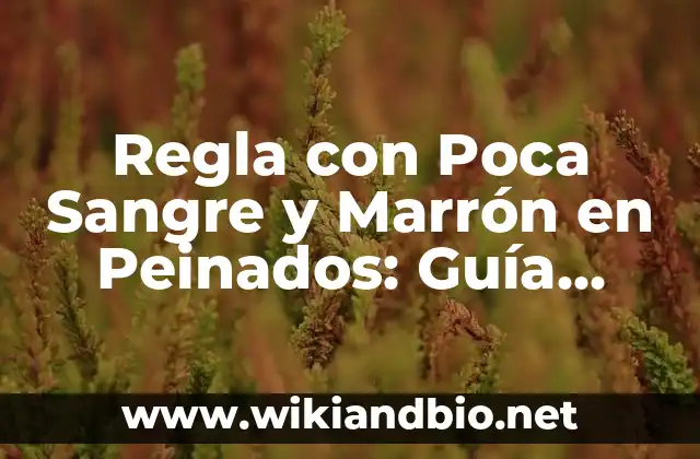 Regla con Poca Sangre y Marrón en Peinados: Guía Completa