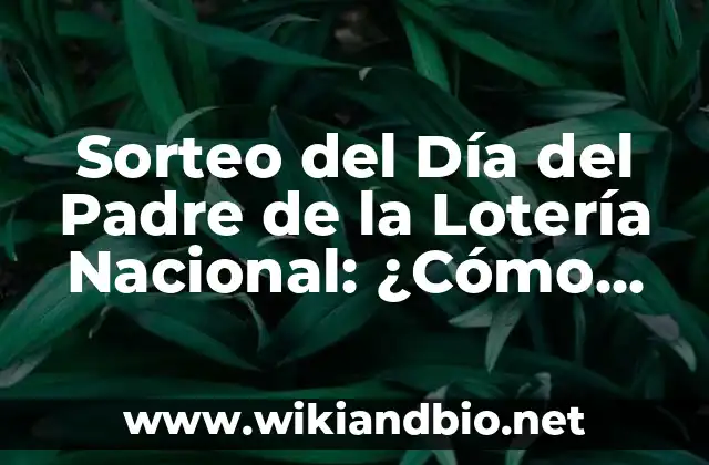 Sorteo del Día del Padre de la Lotería Nacional: ¿Cómo Funciona?