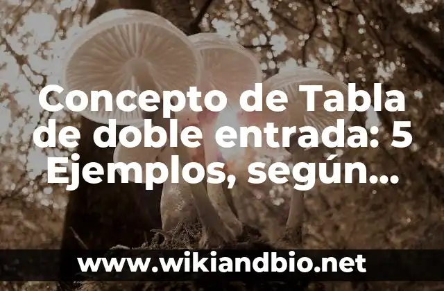 Concepto de Tabla de doble entrada: 5 Ejemplos, según autor y definición