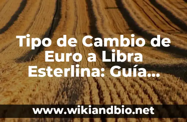 Tipo de Cambio de Euro a Libra Esterlina: Guía Completa y Actualizada