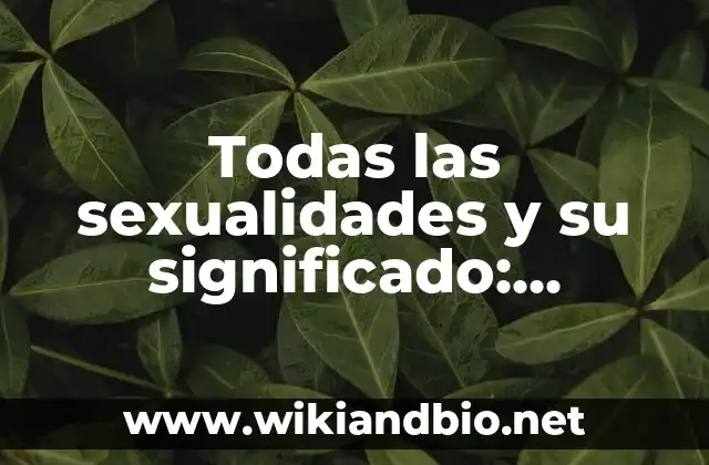 Todas las sexualidades y su significado: Entendiendo la diversidad de la orientación sexual