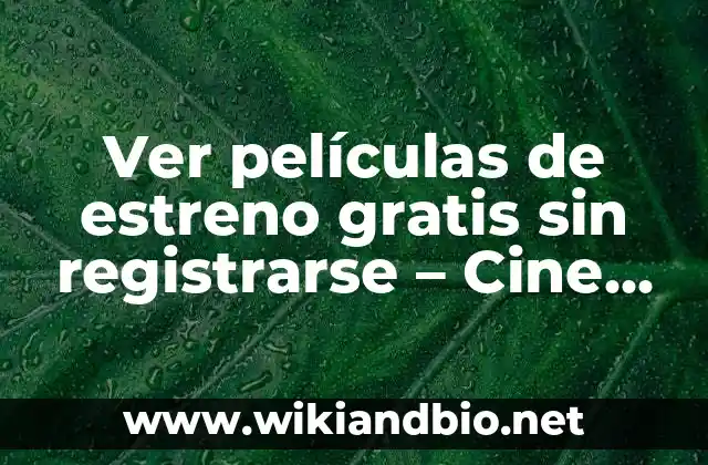 Ver películas de estreno gratis sin registrarse – Cine en línea sin límites