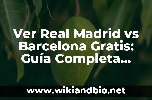 Ver Real Madrid vs Barcelona Gratis: Guía Completa para Disfrutar del Clásico